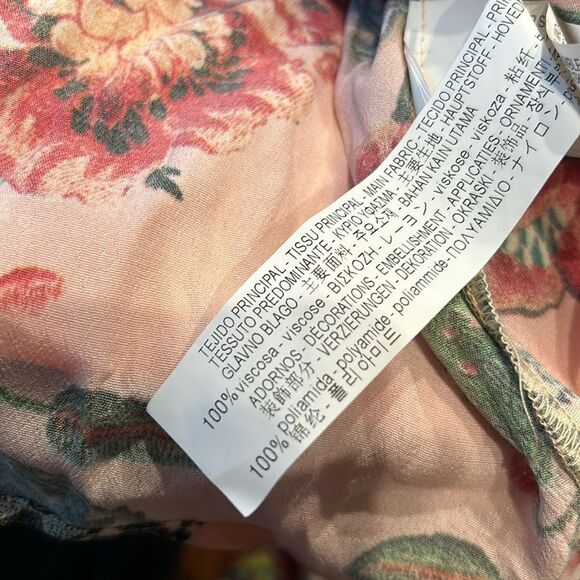 Zara Floral Blouse with Black Lace - Picture 8 of 9